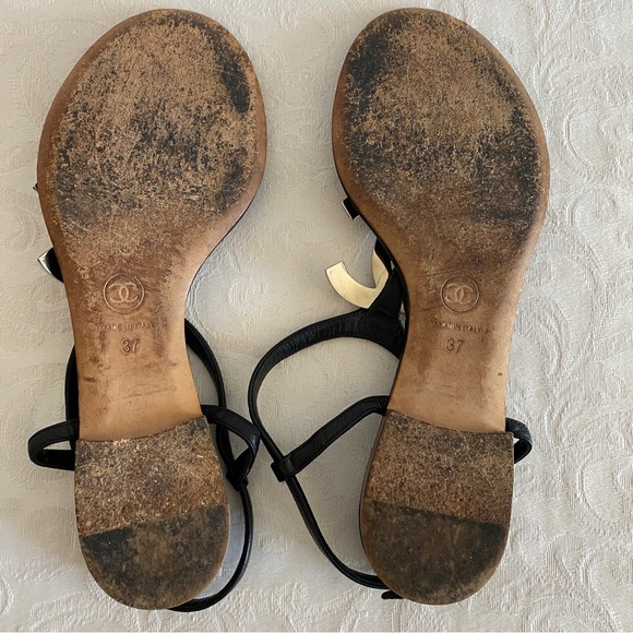 Chanel CC logo flat sandals - Picture 10 of 11